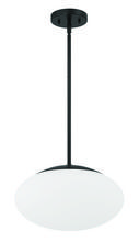 Craftmade 56894-FB-WG - Gaze 14&#34; 1 Light Oval Pendant in Flat Black, White Glass