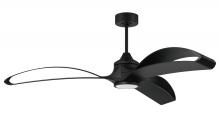 Craftmade BDX60FB3 - 60&#34; Bandeaux Fan Flat Black, Flat Black Finish Blades, light kit Included (Optional)