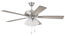 Craftmade ECF114BNK5-DWWLN - 52&#34; Eos Frost 4 Light in Brushed Polished Nickel w/ Driftwood/Walnut Blades