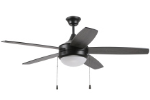 Craftmade EPHA52FB5 - 52&#34; Phaze Energy Star 5 in Flat Black w/ Flat Black/Greywood Blades