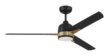 Craftmade FUL52FBSB3 - 52&#34; Fuller in Flat Black/Satin Brass w/ Flat Black Blades