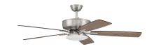 Craftmade P112BNK5-52DWGWN - 52&#34; Pro Plus 112 in Brushed Polished Nickel w/ Driftwood/Grey Walnut Blades
