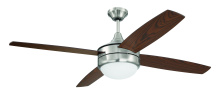 Craftmade PHZ52BNK4 - 52&#34; Phaze II 4-Blade in Brushed Polished Nickel w/ Walnut/Dark Oak Blades