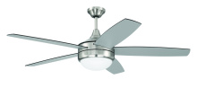 Craftmade PHZ52BNK5-BNGW - 52&#34; Phaze II 5-Blade in Brushed Polished Nickel w/ Brushed Nickel/Greywood Blades