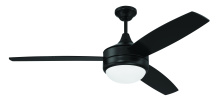Craftmade PHZ52FB3 - 52&#34; Phaze II 3-Blade in Flat Black w/ Flat Black/Greywood Blades