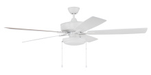 Craftmade S119W5-60WWOK - 60&#34; Super Pro 119 in White w/ White/Washed Oak Blades