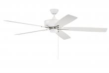 Craftmade S60WPLN5-60WWOK - 60&#34; Super Pro 60 in White/Polished Nickel w/ White/Washed Oak Blades