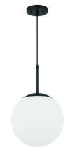 Craftmade 56892-FB-WG - Gaze 12&#34; 1 Light Pendant in Flat Black, White Glass