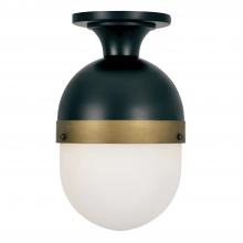 Crystorama CAP-8500-MK-TG - Brian Patrick Flynn for Crystorama Capsule 1 LT Matte Black + Textured Gold Outdoor Semi Flush Mount