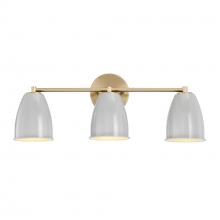 Designers Fountain D287M-3B-BG - Biba 24 in. 3-Light Brushed Gold Modern Vanity Light with Grey Sky Metal Shades