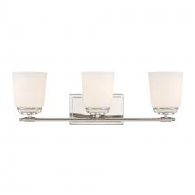 Designers Fountain D291M-3B-PN - Stella 23.5 in. 3-Light Polished Nickel Modern Vanity Light with Etched Opal Glass Shades