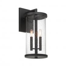 Designers Fountain D298C-8EW-MB - Otto 18.75 in. 3-Light Matte Black Modern Outdoor Wall Lantern with Clear Seedy Glass Shade