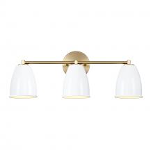 Designers Fountain D300M-3B-BG - Biba 24 in. 3-Light Brushed Gold Modern Vanity Light with Ice Mist Metal Shades