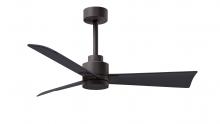 Matthews Fan Company AK-TB-BK-42 - Alessandra 3-blade transitional ceiling fan in textured bronze finish with matte black blades. Optim