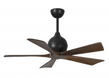 Matthews Fan Company IR5-BK-WA-42 - Irene-5 five-blade paddle fan in Matte Black finish with 42&#34; solid walnut tone blades.