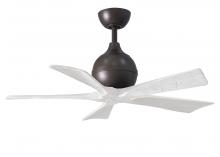 Matthews Fan Company IR5-TB-MWH-42 - Irene-5 five-blade paddle fan in Textured Bronze finish with 42&#34; solid matte white wood blades