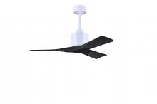Matthews Fan Company NK-MWH-BK-42 - Nan 6-speed ceiling fan in Matte White finish with 42” solid matte black wood blades