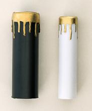 Satco Products Inc. S70/372 - 2 Candle Covers; White With Gold Drip; 4&#34; Height