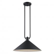 Trans Globe 11762 BK - 1LT PENDANT-17&#34; DOUBLE ROD-BK