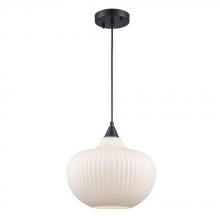 Trans Globe 16181 BK - 1LT PENDANT-12&#34; WHITE JADE GLA