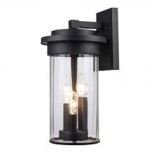 Trans Globe 51411 BK - 3LT OUTD WALL-8&#34; CLEAR FLUTED-
