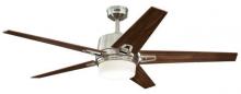 Westinghouse 7204600 - 56 in. Brushed Nickel Finish Reversible Blades (Rich Walnut/Maple) Opal Frosted Glass