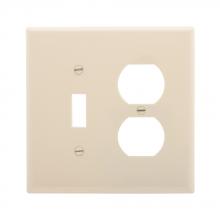 Eaton Wiring Devices PJ18A-SP-L - Wallplate 2G Toggle/Duplex Poly Mid AL