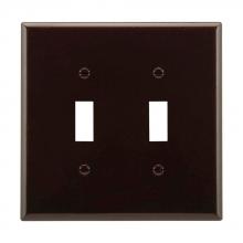 Eaton Wiring Devices 2039B-BOX - Wallplate 2G Toggle Thermoset Mid BR
