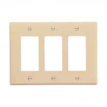 Eaton Wiring Devices PJ263V-SP-L - Wallplate 3G Decorator Poly Mid IV