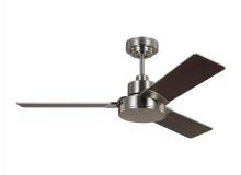 Generation Lighting 3JVR44BS - Jovie 44&#34; Indoor/Outdoor Brushed Steel Ceiling Fan with Wall Control and Manual Reversible Motor