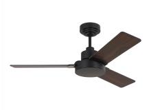 Generation Lighting 3JVR44MBK - Jovie 44&#34; Indoor/Outdoor Midnight Black Ceiling Fan with Wall Control and Manual Reversible Moto