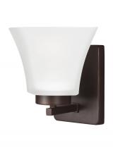 Generation Lighting 4111601EN3-710 - Bayfield contemporary 1-light LED indoor dimmable bath vanity wall sconce in bronze finish with sati