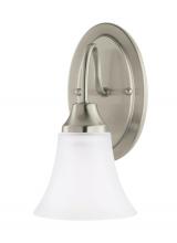 Generation Lighting 41806EN3-962 - Holman traditional 1-light LED indoor dimmable bath vanity wall sconce in brushed nickel silver fini