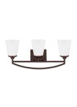 Generation Lighting 4424503EN3-710 - Hanford traditional 3-light LED indoor dimmable bath vanity wall sconce in bronze finish with satin