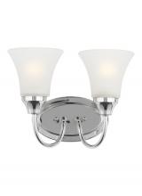 Generation Lighting 44806EN3-05 - Holman traditional 2-light LED indoor dimmable bath vanity wall sconce in chrome silver finish with