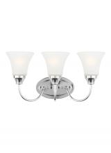Generation Lighting 44807EN3-05 - Holman traditional 3-light LED indoor dimmable bath vanity wall sconce in chrome silver finish with