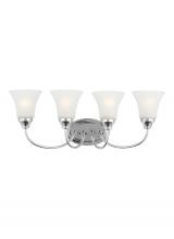 Generation Lighting 44808EN3-05 - Holman traditional 4-light LED indoor dimmable bath vanity wall sconce in chrome silver finish with