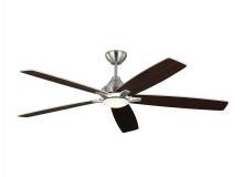 Generation Lighting 5LWDSM60BSD - Lowden 60&#34; Dimmable Indoor/Outdoor Integrated LED Brushed Steel Ceiling Fan with Light Kit