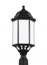 Generation Lighting 8238751EN3-12 - Sevier traditional 1-light LED outdoor exterior large post lantern in black finish with satin etched