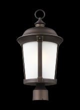 Generation Lighting 8250701EN3-71 - Calder traditional 1-light LED outdoor exterior post lantern in antique bronze finish with satin etc