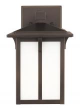 Generation Lighting 8552701EN3-71 - Tomek modern 1-light LED outdoor exterior small wall lantern sconce in antique bronze finish with et