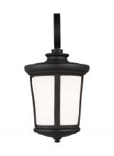 Generation Lighting 8619301EN3-12 - Eddington modern 1-light LED outdoor exterior medium wall lantern sconce in black finish with cased