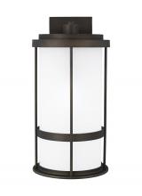 Generation Lighting 8790901EN3-71 - Wilburn modern 1-light LED outdoor exterior large wall lantern sconce in antique bronze finish with