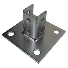 Morris 17454 - Post Base Sgl Channel 4HSq 1-5/8&#34; Strut