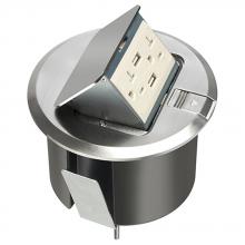 Arlington FLBT6520UNL - RND TRAPDR W/NICKL CVR /W TWO USB PORTS