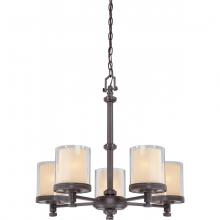 Satco 60/4545 - DECKER 5 LT CHANDELIER CREAM GLASS