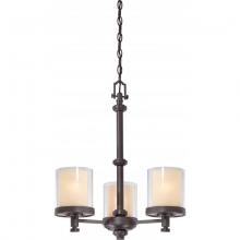 Satco 60/4547 - DECKER 3 LT CHANDELIER CREAM GLASS