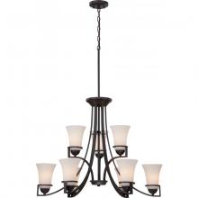 Satco 60/5589 - NEVAL 9 LT 2TIER CHANDELIER SW GLASS SB