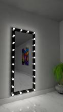 Paris Mirrors HDRESS70286000D-BLK - Grace Hollywood Mirror - Bluetooth & LED BULBS