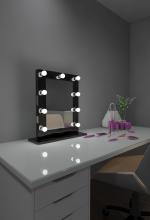 Paris Mirrors HMIR20266000D-BLK - Hollywood Vanity Mirror - Bluetooth & LED BULBS